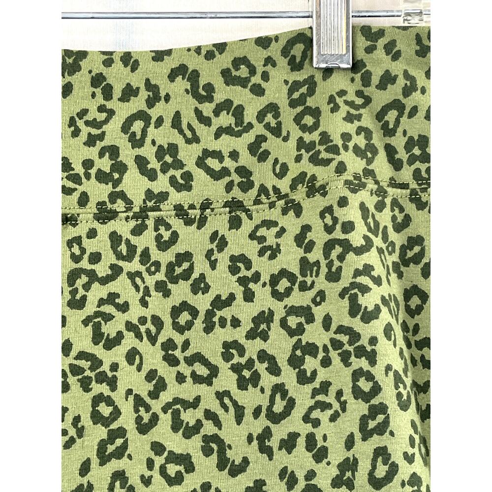 J. Crew olive green animal print full length leggings, size L - Picture 3 of 8